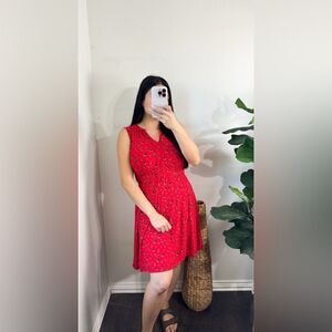 Anthropologie Leifnotes Red Sleeveless Nautical Skippers Ship Dress